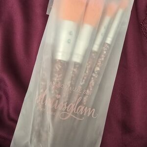 SLMissGlam Rainbow Luxe Makeup Brush Set - Pink and Silver
